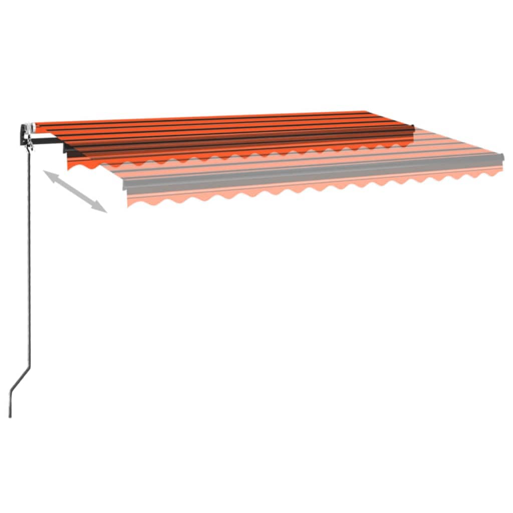 Avtomatska tenda LED + senzor 450x350 cm oranžna/rjava - slika 3