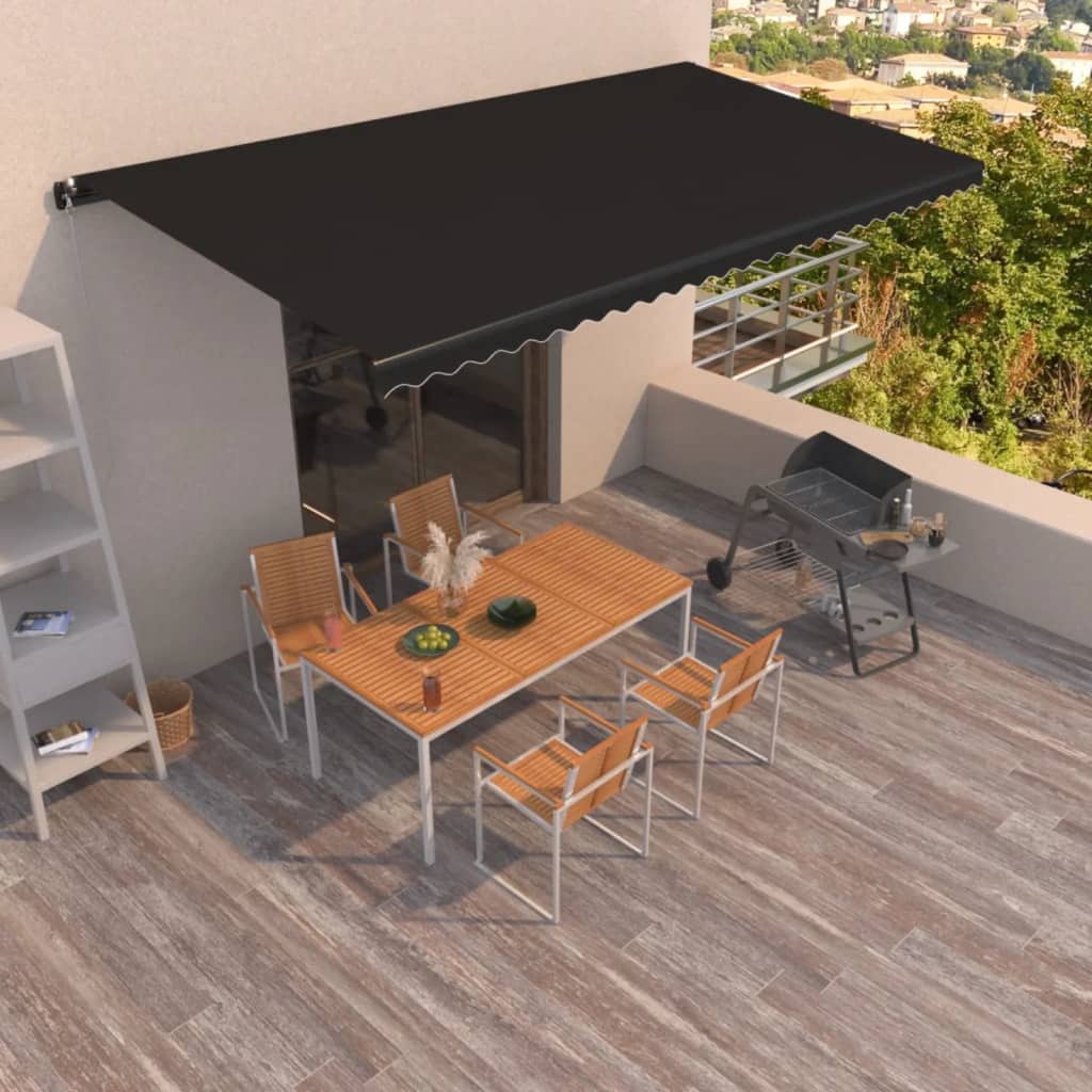 Ročno zložljiva tenda 600×350 cm antracitna