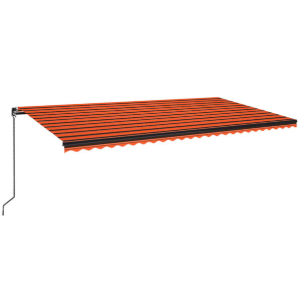 Ročno zložljiva tenda 600x350 cm oranžna in rjava - Image 2