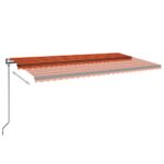 Avtomatska tenda LED + senzor 600x350 cm oranžna/rjava - Image 3