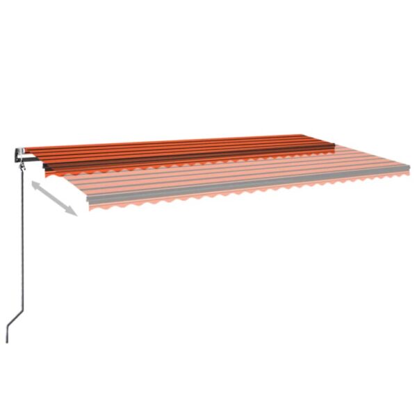 Avtomatska tenda LED + senzor 600x350 cm oranžna/rjava - Image 3