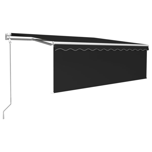 Avtomatska tenda s senčilom LED + senzor 4x3 m antracitna - Image 2