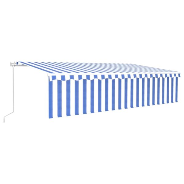 Ročno zložljiva tenda s senčilom 6x3 m modra in bela - Image 2