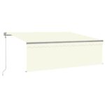 Avtomatska tenda s senčilom LED + senzor 4x3 m krem - Image 2