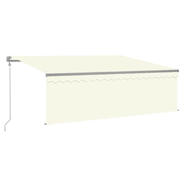 Avtomatska tenda s senčilom LED + senzor 4x3 m krem - Image 2