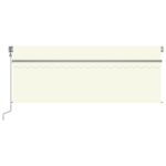 Avtomatska tenda s senčilom LED + senzor 4x3 m krem - Image 3