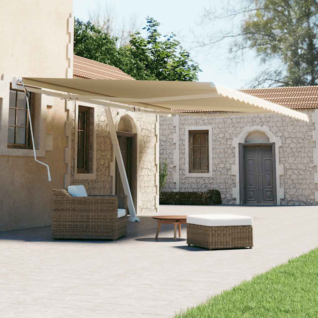 Prostostoječa ročno zložljiva tenda 600×300 cm krem