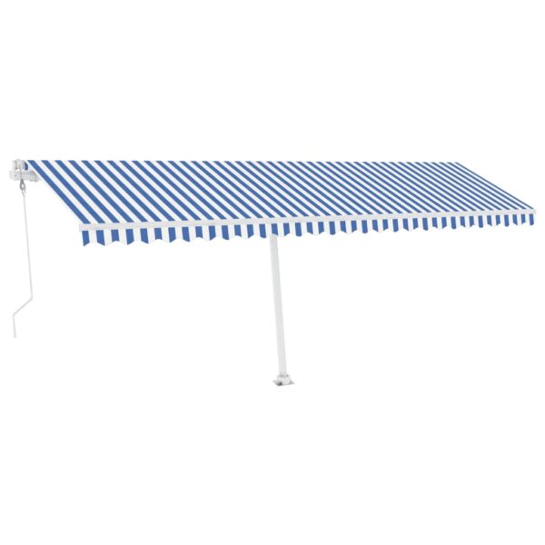Avtomatska tenda LED + senzor 600x300 cm modra in bela - Image 2