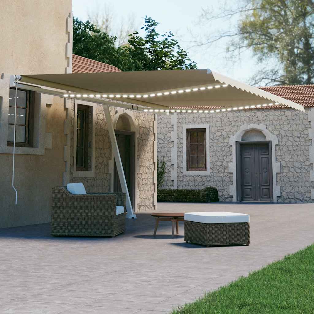 Avtomatska tenda LED + senzor 600×300 cm krem