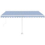 Avtomatska tenda LED + senzor 400x350 cm modra in bela - Image 2