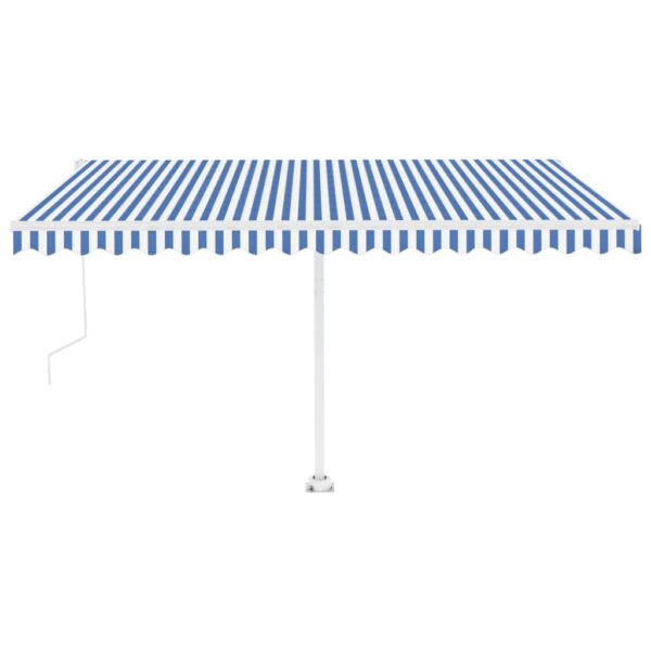 Avtomatska tenda LED + senzor 400x350 cm modra in bela - Image 2