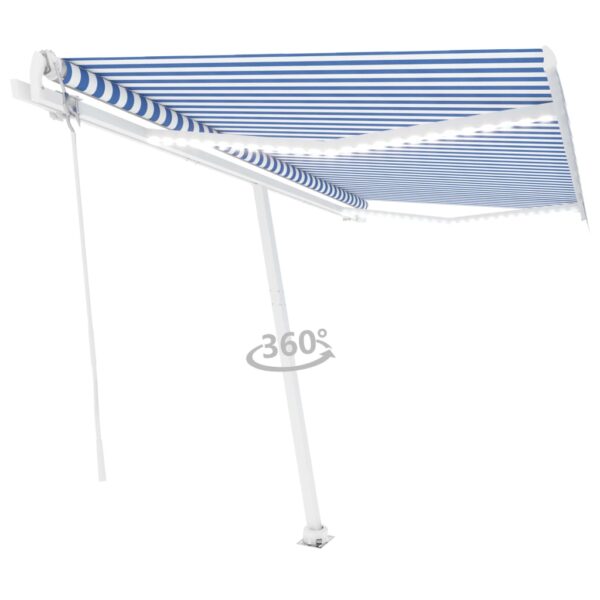 Avtomatska tenda LED + senzor 400x350 cm modra in bela - Image 3