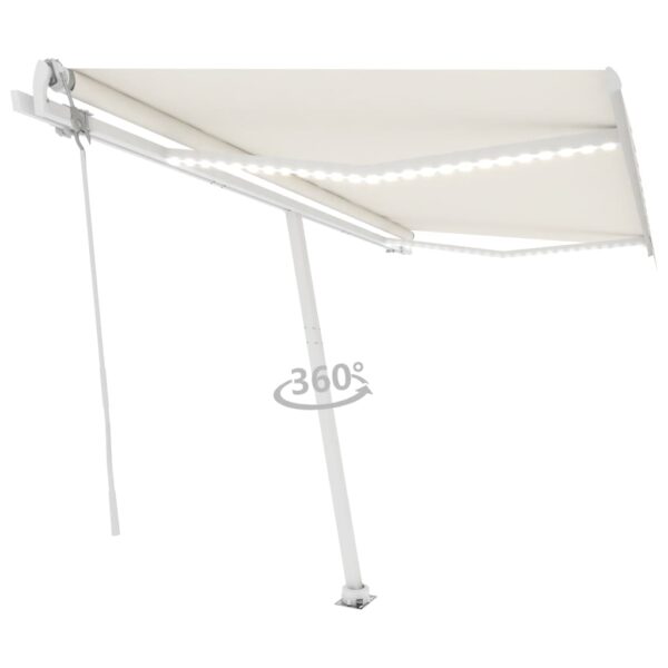 Avtomatska tenda LED + senzor 400x350 cm krem - Image 3