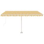 Ročno zložljiva tenda z LED lučkami 450x350 cm rumena in bela - Image 2
