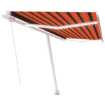 Ročno zložljiva tenda z LED lučmi 450x350 cm oranžna in rjava - Image 2