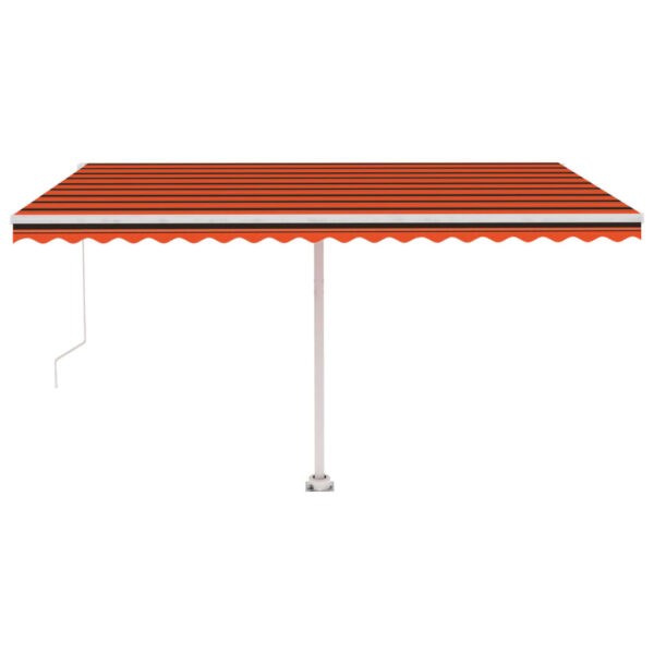 Ročno zložljiva tenda z LED lučmi 450x350 cm oranžna in rjava - Image 3