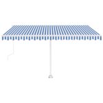Prostostoječa avtomatska tenda 450x350 cm modra/bela - Image 2