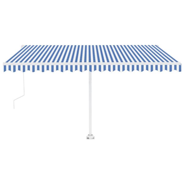 Prostostoječa avtomatska tenda 450x350 cm modra/bela - Image 2