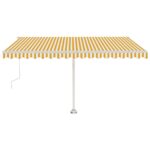Prostostoječa avtomatska tenda 450x350 cm rumena/bela - Image 2