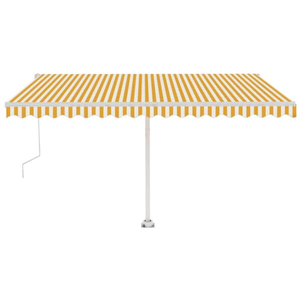 Prostostoječa avtomatska tenda 450x350 cm rumena/bela - Image 2