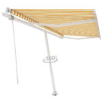 Prostostoječa avtomatska tenda 450x350 cm rumena/bela - Image 3