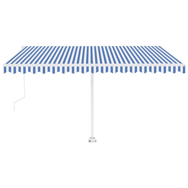 Avtomatska tenda LED + senzor 450x350 cm modra in bela - Image 2