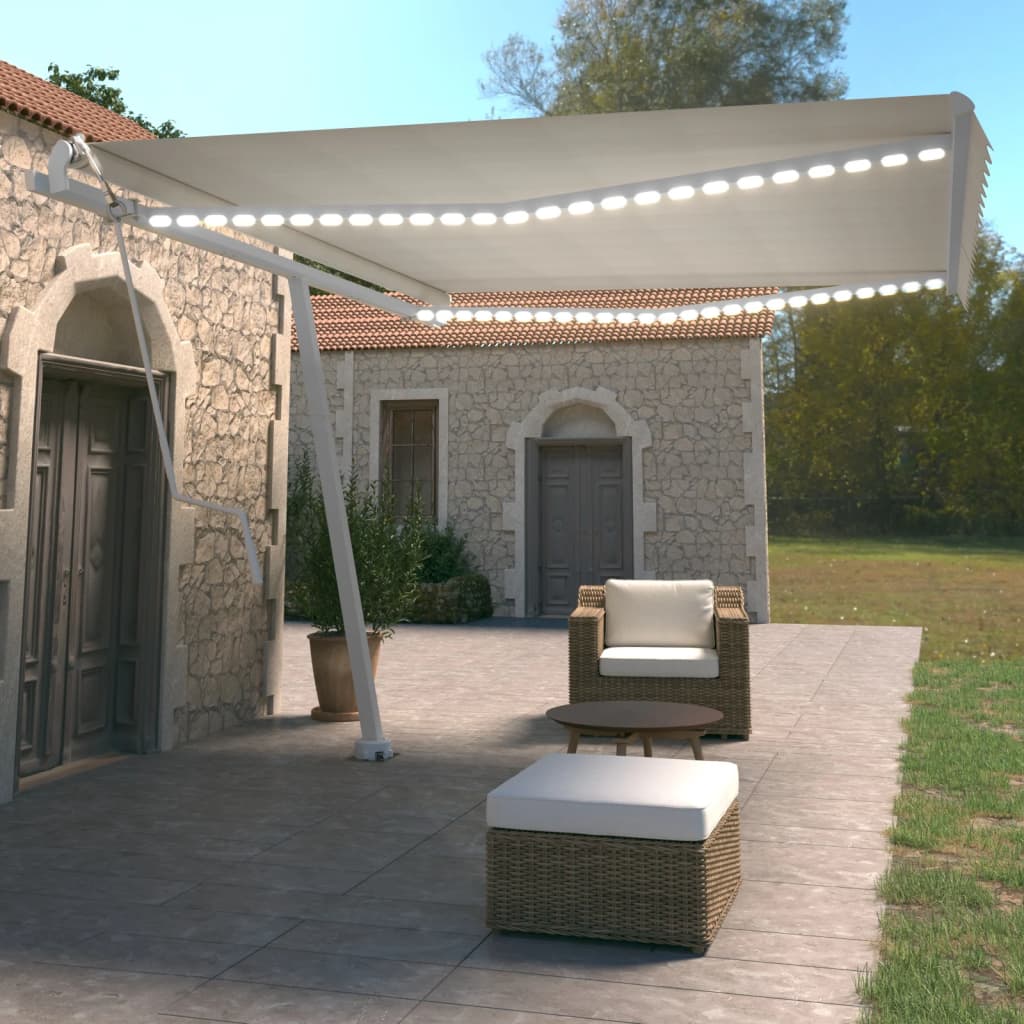 Avtomatska tenda LED + senzor 450×350 cm krem