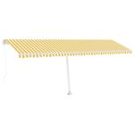 Prostostoječa ročno zložljiva tenda 600x350 cm rumena/bela - Image 2