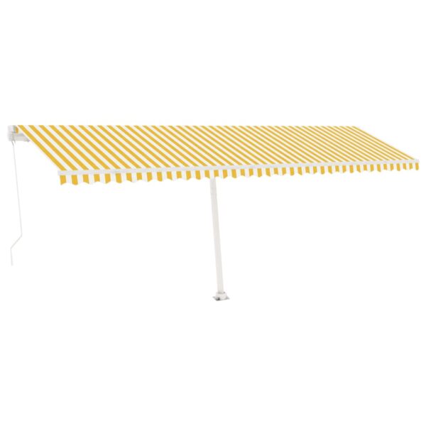 Prostostoječa ročno zložljiva tenda 600x350 cm rumena/bela - Image 2