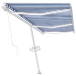 Ročno zložljiva tenda z LED lučmi 600x350 cm modra in bela - Image 3
