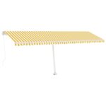 Ročno zložljiva tenda z LED lučkami 600x350 cm rumena in bela - Image 2