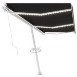 Ročno zložljiva tenda z LED lučmi 600x350 cm antracitna - Image 2