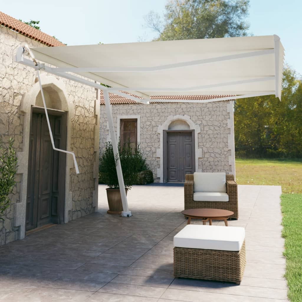 Prostostoječa avtomatska tenda 600×350 cm krem