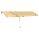 Prostostoječa avtomatska tenda 600x350 cm rumena/bela - Image 2
