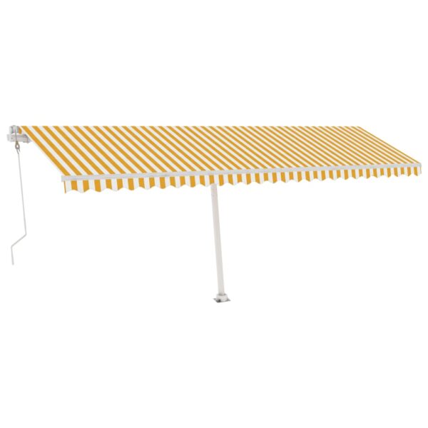 Prostostoječa avtomatska tenda 600x350 cm rumena/bela - Image 2