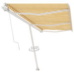 Prostostoječa avtomatska tenda 600x350 cm rumena/bela - Image 3