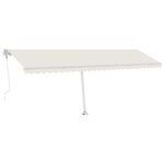 Avtomatsko zložljiva tenda LED + senzor 600x350 cm krem - Image 2