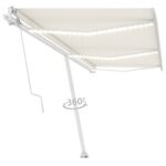 Avtomatsko zložljiva tenda LED + senzor 600x350 cm krem - Image 3