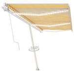 Avtomatska tenda LED + senzor 600x350 cm rumeno/bela - Image 3