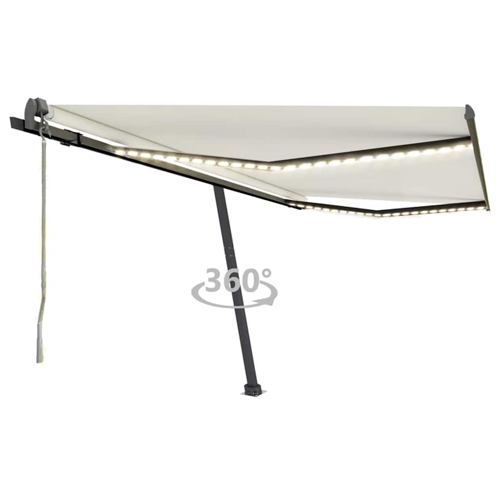 Avtomatska tenda LED + senzor 400×300 cm krem