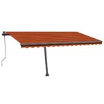 Avtomatska tenda LED + senzor 400x300 cm oranžna/rjava - Image 2
