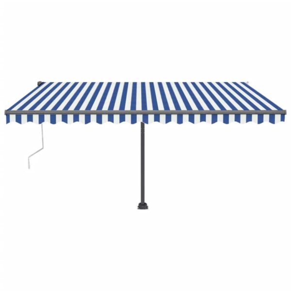 Avtomatska tenda LED + senzor 450x300 cm modra in bela - Image 3