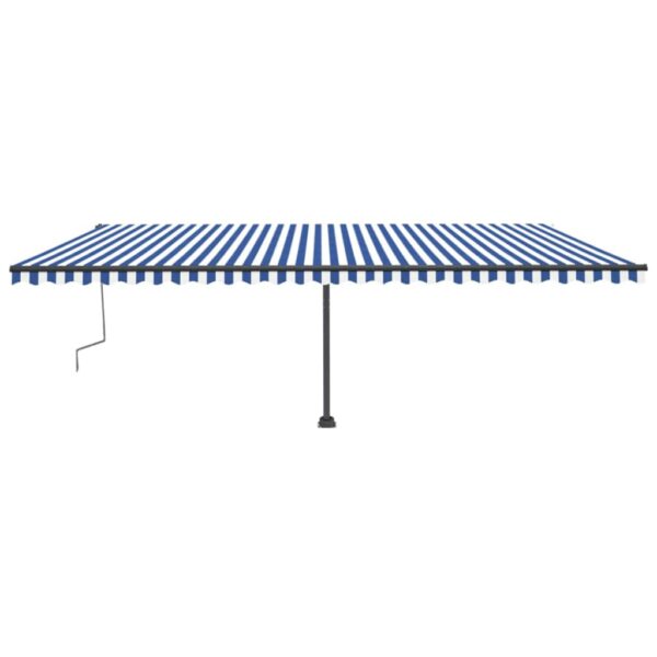 Ročno zložljiva tenda z LED lučkami 600x300 cm modra in bela - Image 3