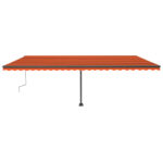 Ročna zložljiva tenda z LED lučkami 600x300 cm oranžna in rjava - Image 2