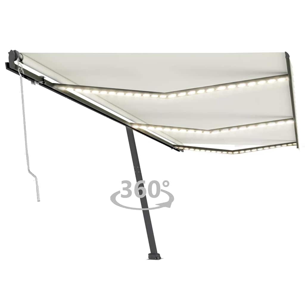 Avtomatska tenda LED + senzor 600×300 cm krem