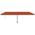Avtomatska tenda LED + senzor 600x300 cm oranžna/rjava - Image 3