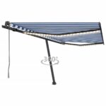 Avtomatska tenda LED + senzor 400x350 cm modra in bela