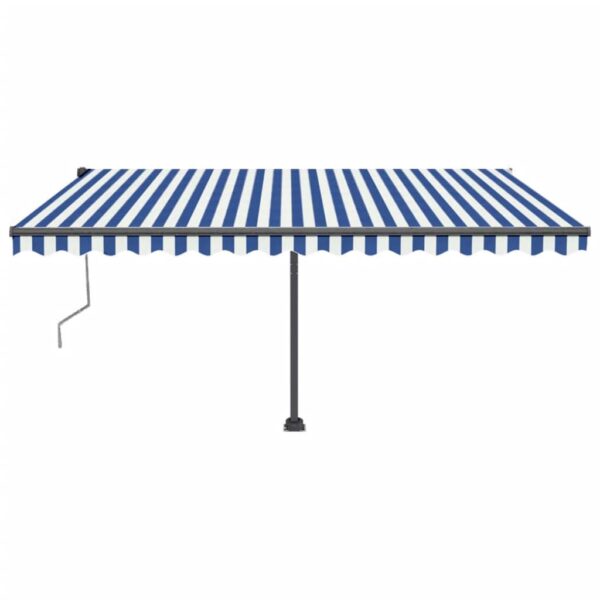 Avtomatska tenda LED + senzor 400x350 cm modra in bela - Image 2