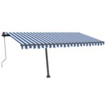 Avtomatska tenda LED + senzor 400x350 cm modra in bela - Image 3