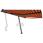 Prostostoječa ročno zložljiva tenda 450x350 cm oranžna/rjava